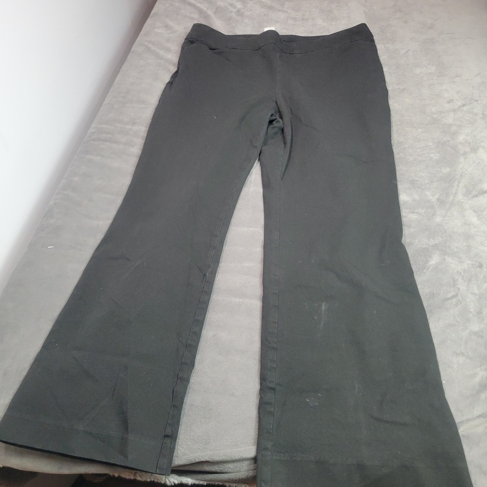 Chico's Black Pull On Wide Leg Trousers Pants Womens‎ Size 2R US 12 Regular